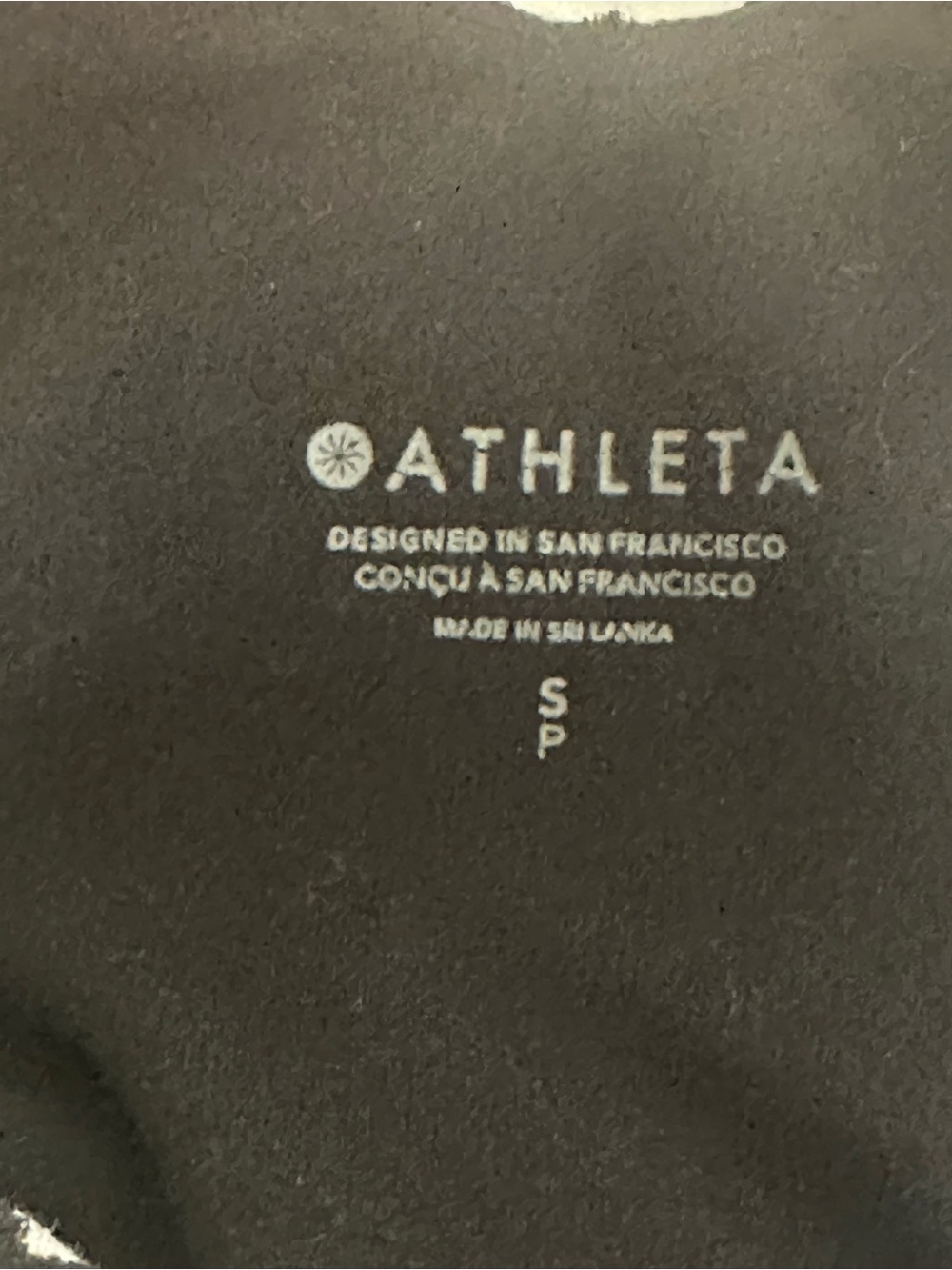 Athleta Black Sports Bra with White Logo Print